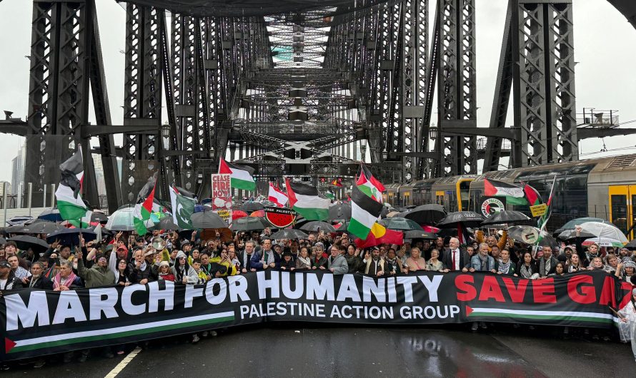 Rekordliels protests Sidnejā: Tūkstoši pieprasa taisnīgumu Gazai